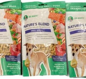 Dr. Marty Nature's Blend Adult Small Breed Freeze-Dried Raw Dog Food 18 oz, (3 bags x 6 oz)