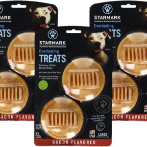 StarMark (3 Pack Star Mark Everlasting Bacon Dog Dental Chews, Large